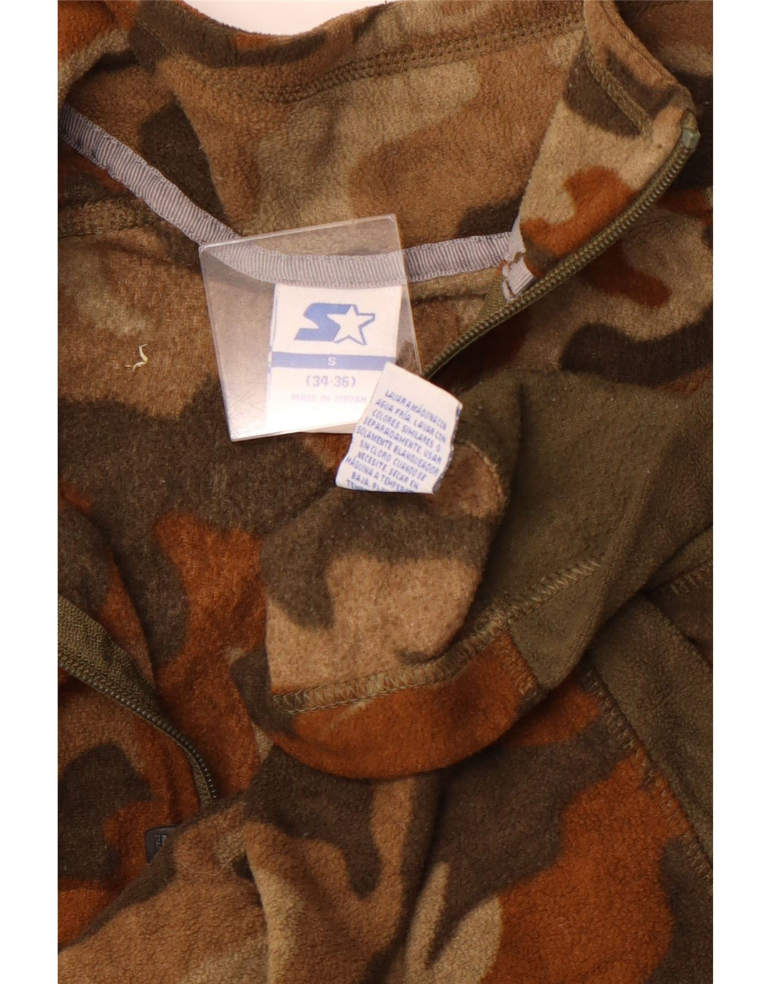 STARTER Herren-Fleecepullover mit Reißverschluss am Hals, klein, braun, Camouflage-Sport