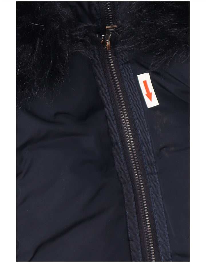 Monsoon Damen Übergroße, gepolsterte Jacke mit Kapuze, UK 14, Mittelmarineblau