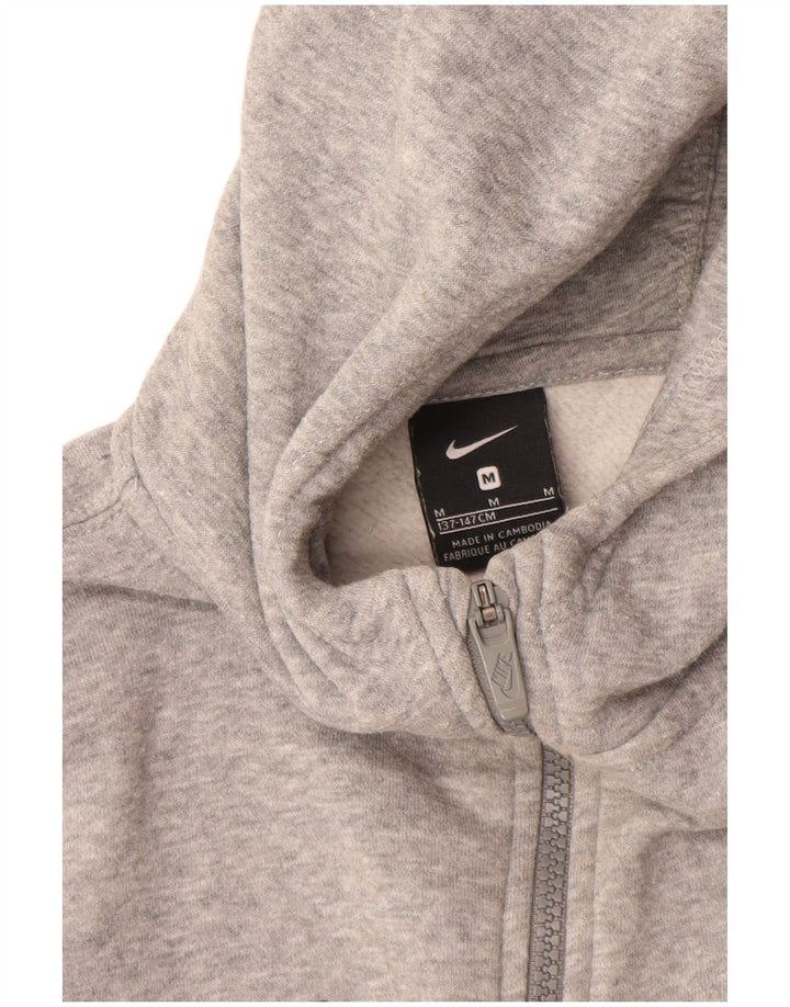 NIKE Kapuzenpullover mit Reißverschluss für Jungen, 10–11 Jahre, mittelgraue Baumwolle