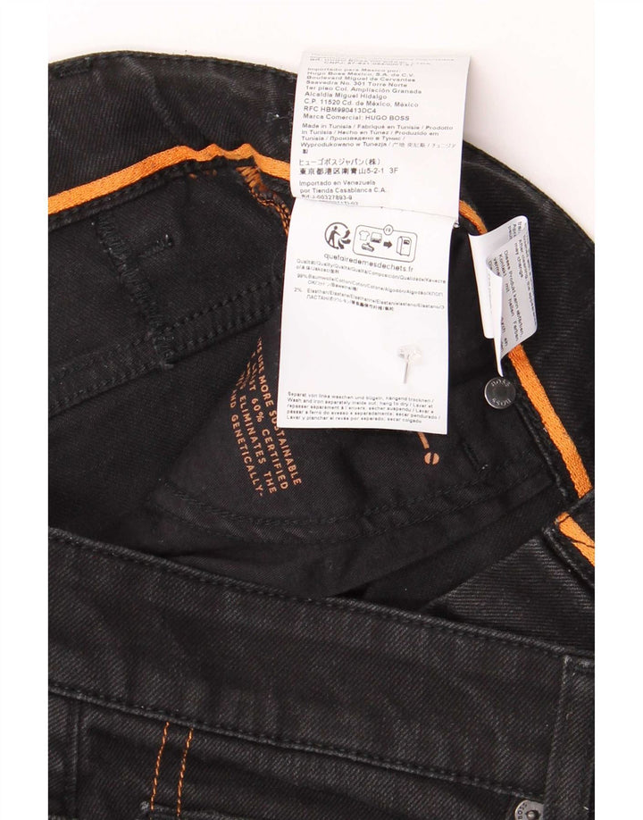 Hugo Boss Herren Slim Jeans W32 L30 Schwarze Baumwolle