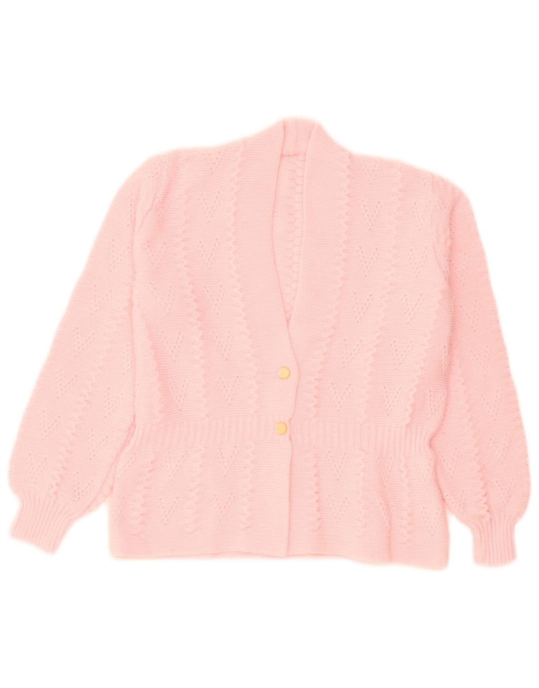 Vintage Damen Cardigan Pullover UK 14 Mittelrosa Acryl