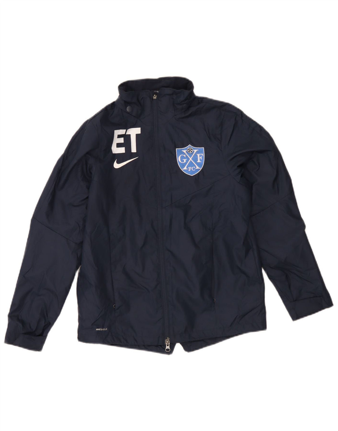 Nike Jungen-Regenjacke mit Grafik, 12–13 Jahre, groß, marineblaues Polyester
