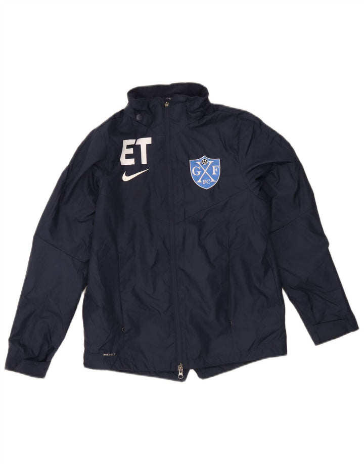 Nike Jungen-Regenjacke mit Grafik, 12–13 Jahre, groß, marineblaues Polyester