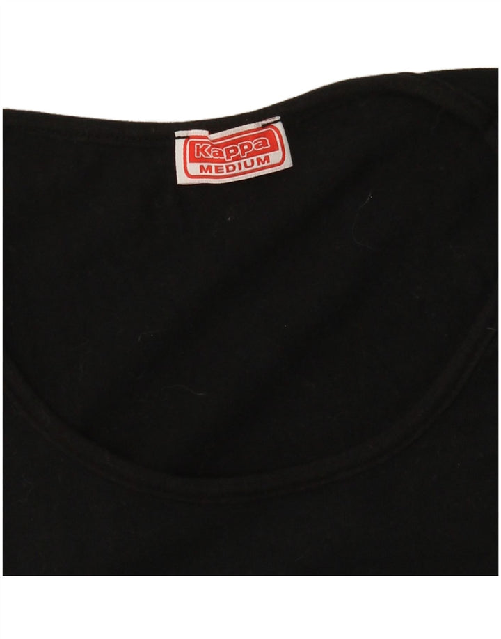 KAPPA Damen T-Shirt Top UK 12 Medium Schwarz
