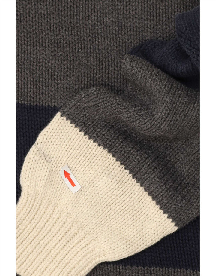 Nautica Herren-Pullover mit Rollkragen, groß, graue Baumwolle im Farbblockdesign