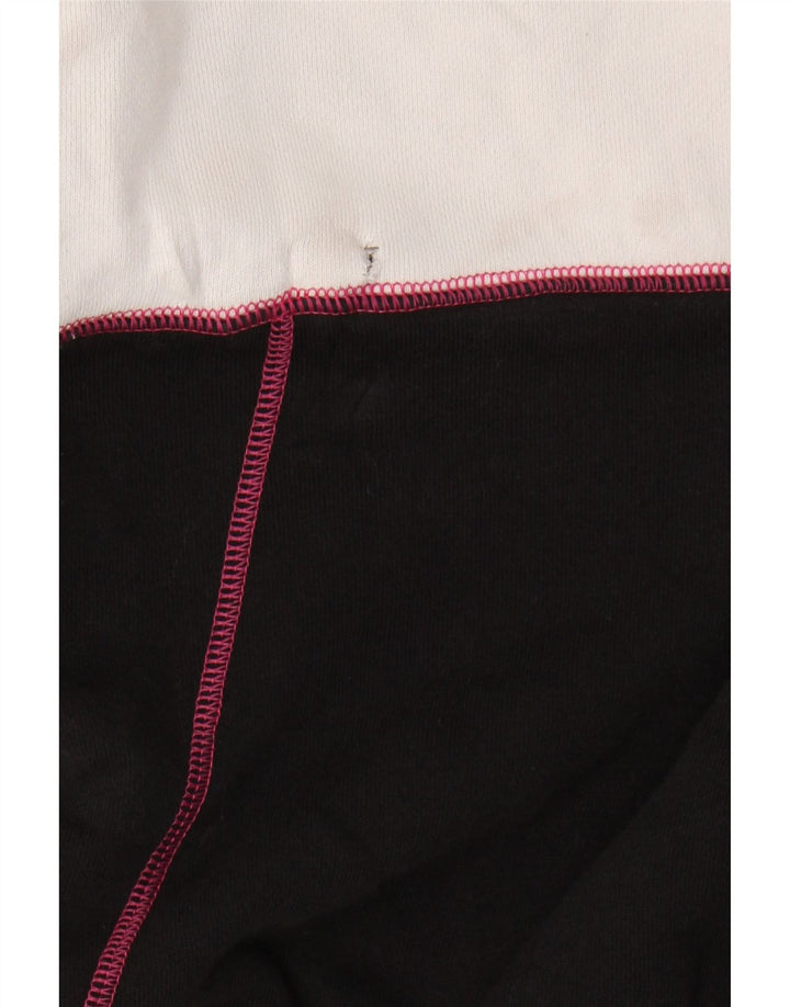 ADIDAS Womens Oversized Sweatshirt Jumper UK 14 Large  Black Colourblock Vintage Adidas and Second-Hand Adidas from Messina Hembry 