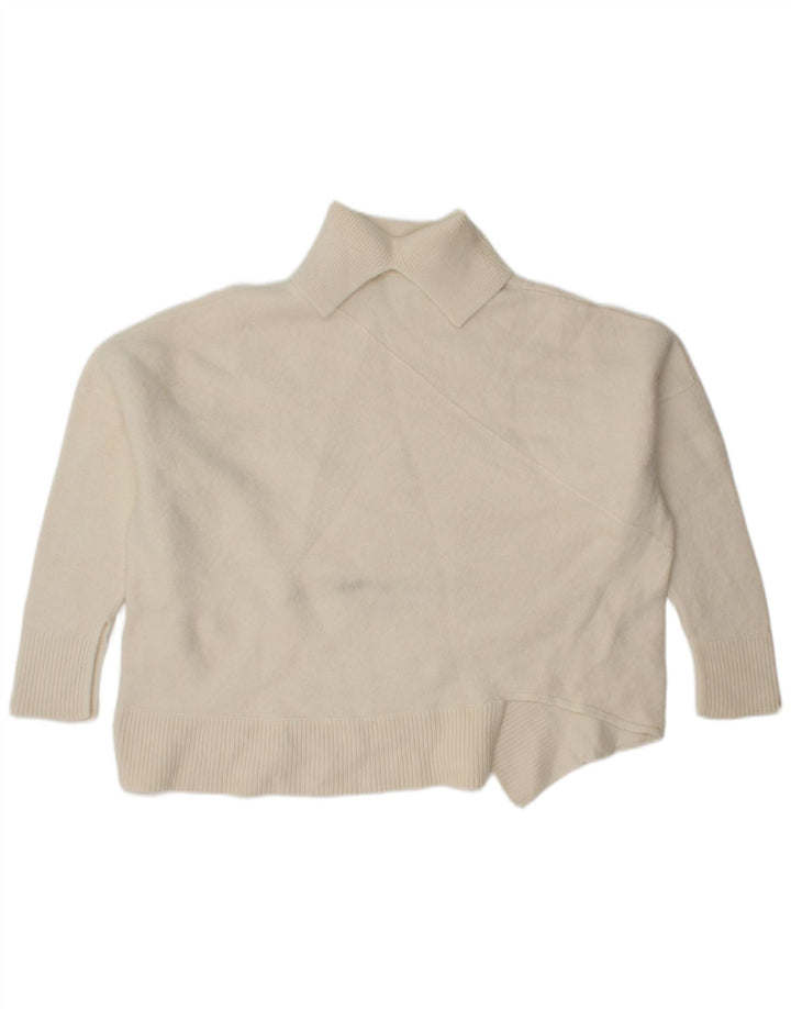 Cos Damen-Pullover mit Rollkragen, übergroß, UK 14, mittelweiße Wolle