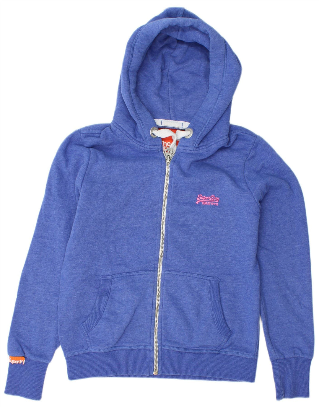 SUPERDRY Damen-Kapuzenpullover mit Reißverschluss, UK 16, Größe L, Blau, Baumwolle