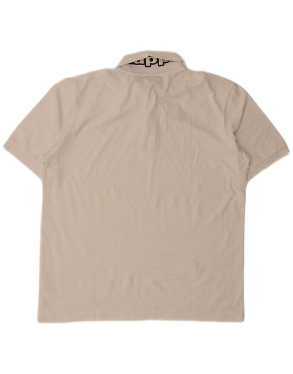 Kappa Herren-Poloshirt mit Grafik, XL, weiße Baumwolle