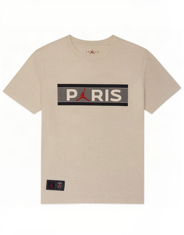 Jordan Herren Paris Saint-Germain Grafik-T-Shirt-Oberteil Mittelgrau meliert