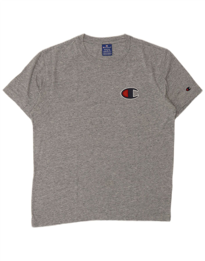 CHAMPION Herren-T-Shirt mit Grafik, mittelgrau gesprenkelte Baumwolle