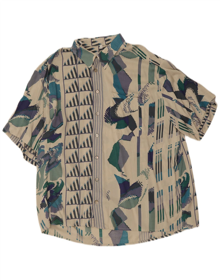 Leonardo Herren-Kurzarmhemd, Größe 45/46, 2XL, weiß, geometrisch