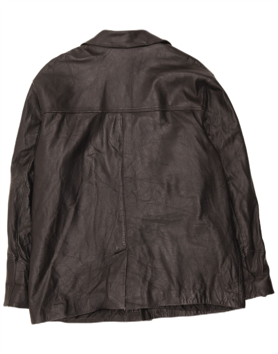 MASTERPELLE Mens Leather Jacket UK 44 2XL Black Leather