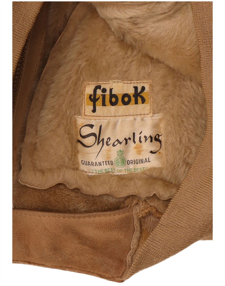 FIBOK Damen Lammfelljacke UK 16 Großes braunes Lammfell