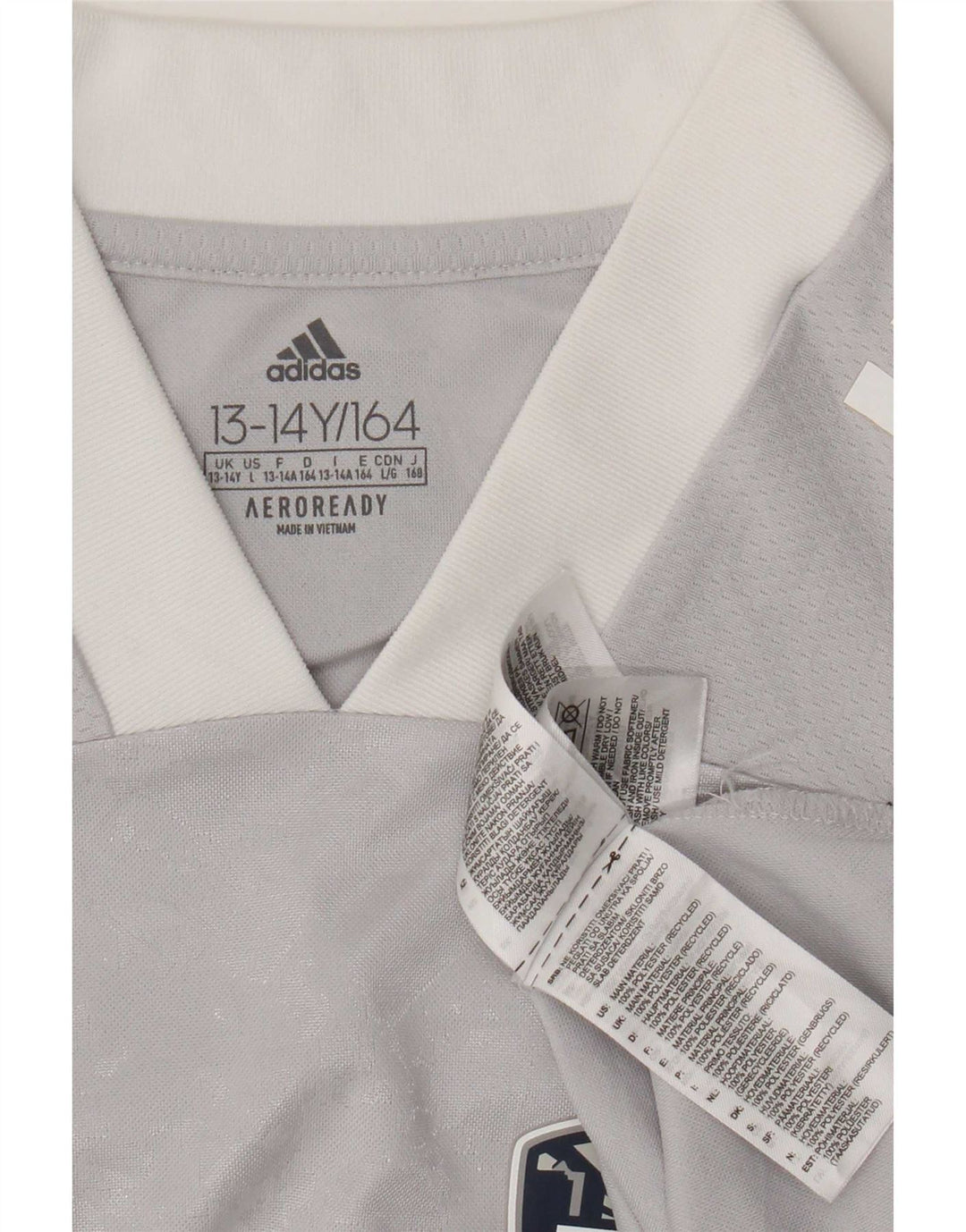 Adidas Jungen Aeroready Graphic T-Shirt Top 13-14 Jahre Graues Polyester