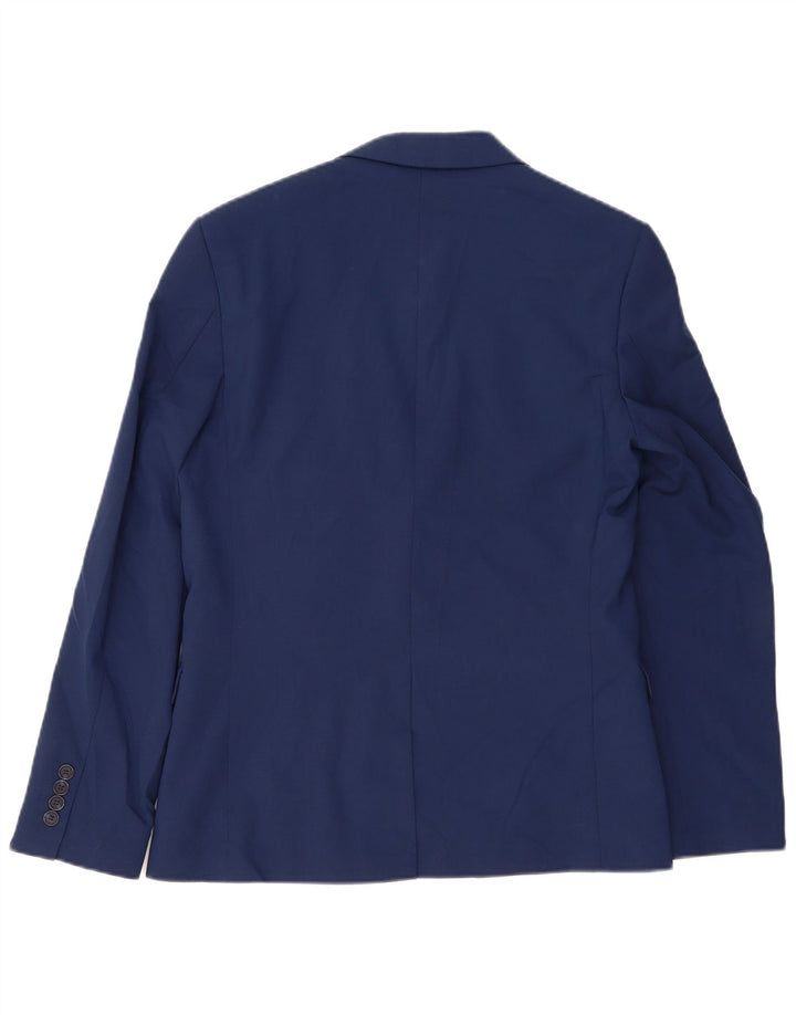 Marks & Spencer Herren-Blazer mit 2 Knöpfen, UK 38, mittelblaue Wolle