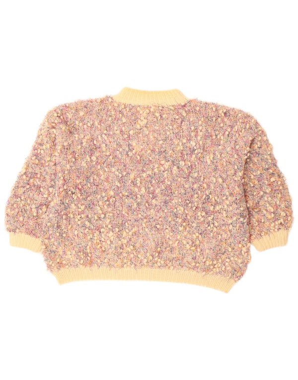 VINTAGE Damen Rollkragenpullover Pullover UK 20 2XL Mehrfarbig gefleckt