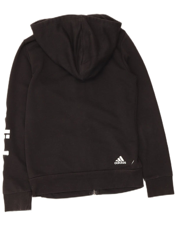 Adidas Damen Graphic Zip Hoodie Pullover UK 8/10 Small Schwarz Baumwolle