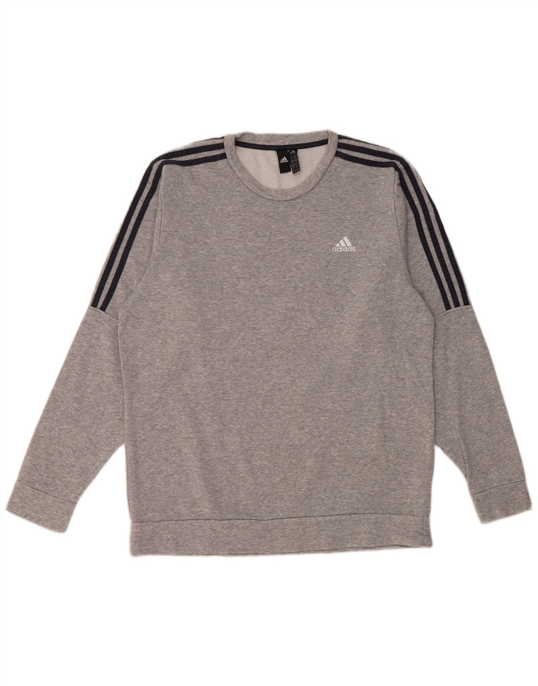 Adidas Herren-Sweatshirt-Pullover, große, grau gefleckte Baumwolle