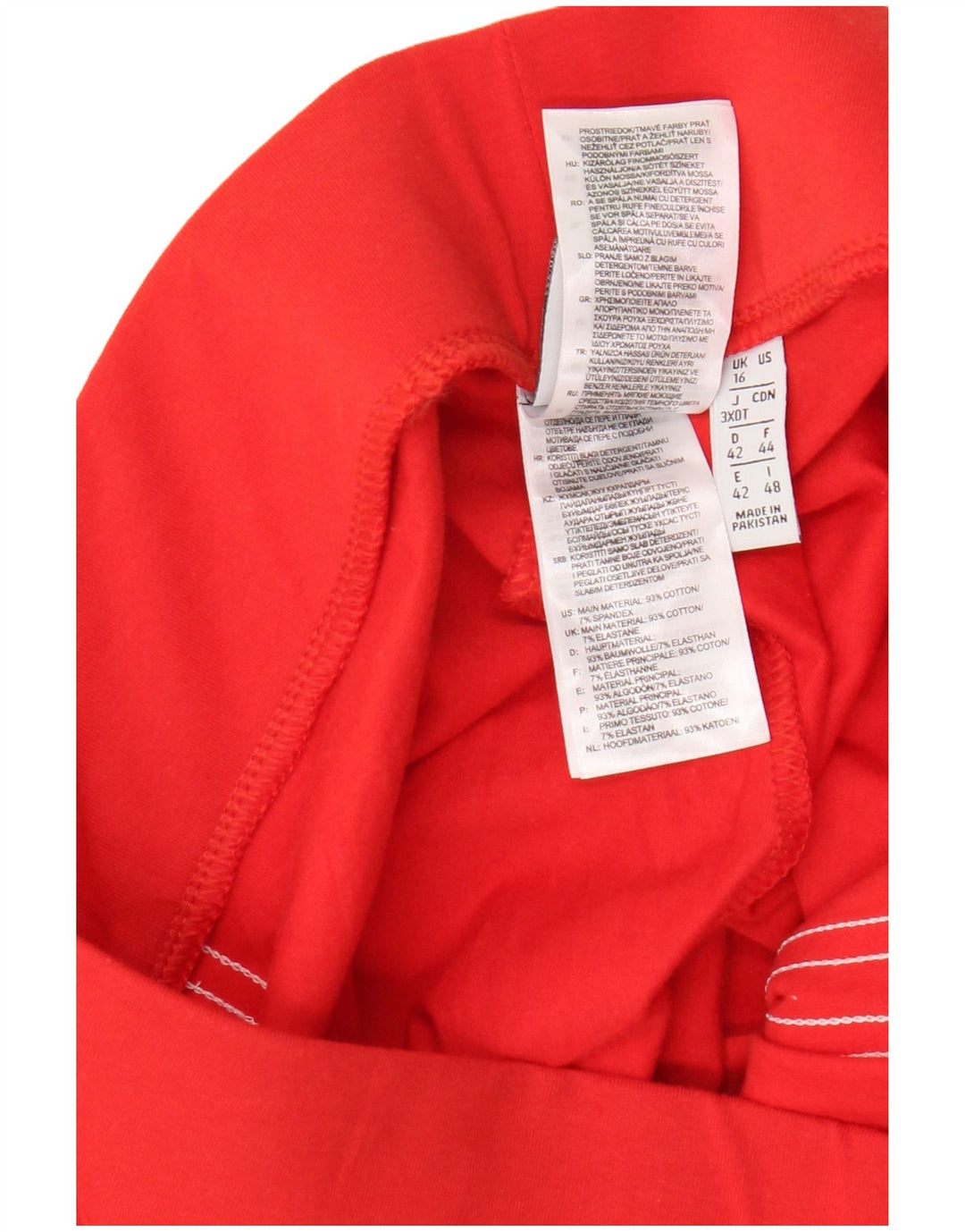 ADIDAS Damen Leggings UK 16 Große rote Baumwolle