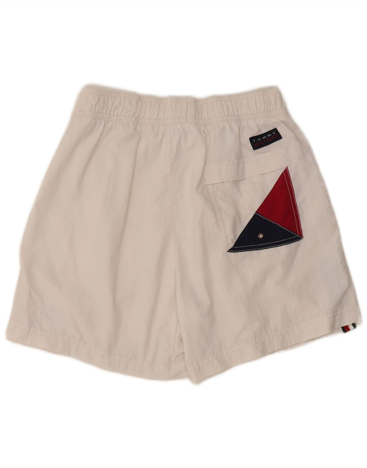 Tommy Hilfiger Damen Badeshorts mit Grafik, UK 12, Mittelweiß
