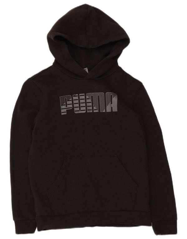 Puma Kapuzenpullover mit Grafik für Jungen, 11–12 Jahre, schwarze Baumwolle