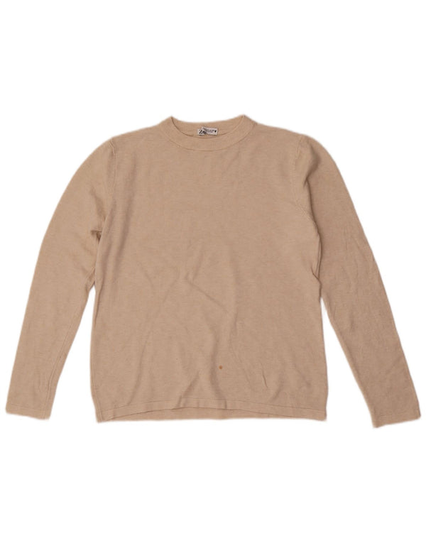 Zara Damen-Pullover mit Rundhalsausschnitt, Gr. 10, Größe S, gebrochenes Weiß