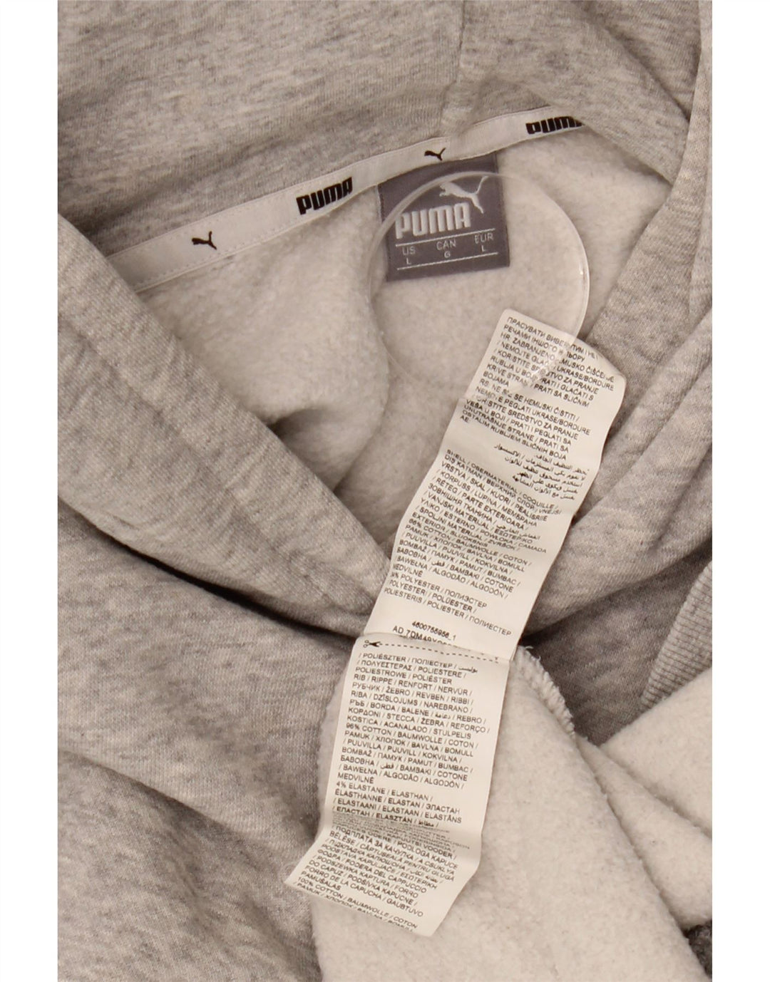 PUMA Womens Graphic Oversized Hoodie Pullover UK 16 Large Graue Baumwolle