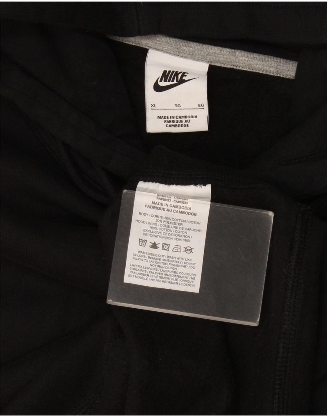 Nike Herren Kapuzenpullover XL, schwarze Baumwolle