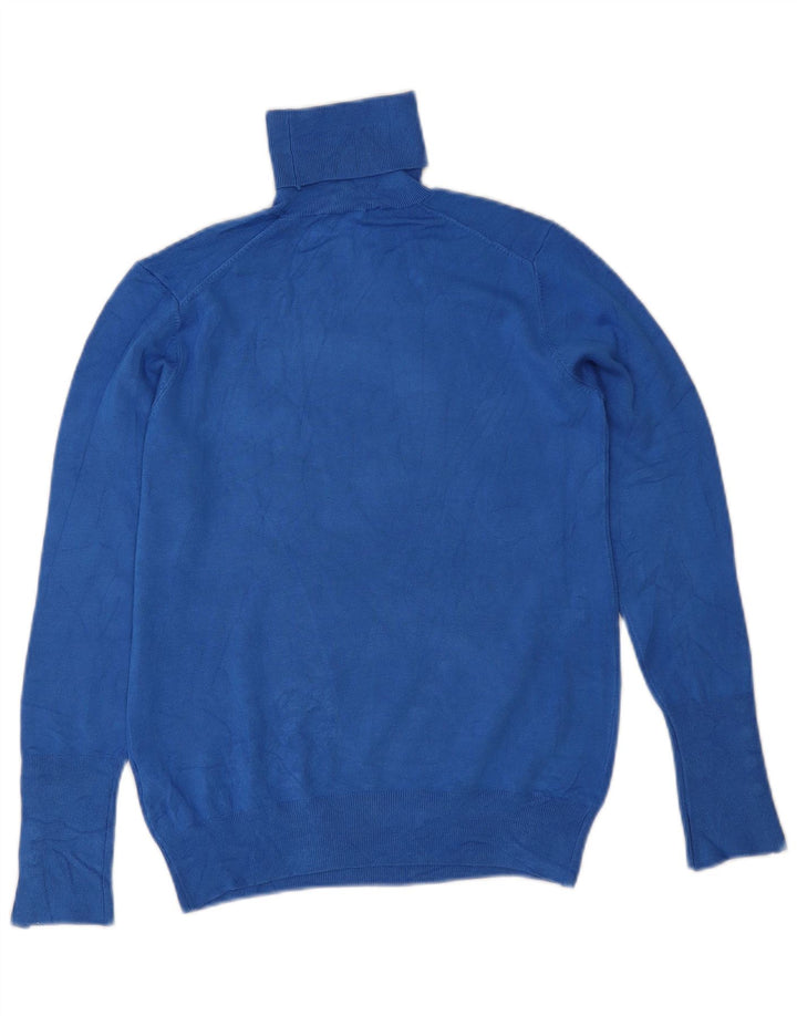 Rollkragenpullover für Damen von Zara, Gr. 14, Größe L, blau, Viskose