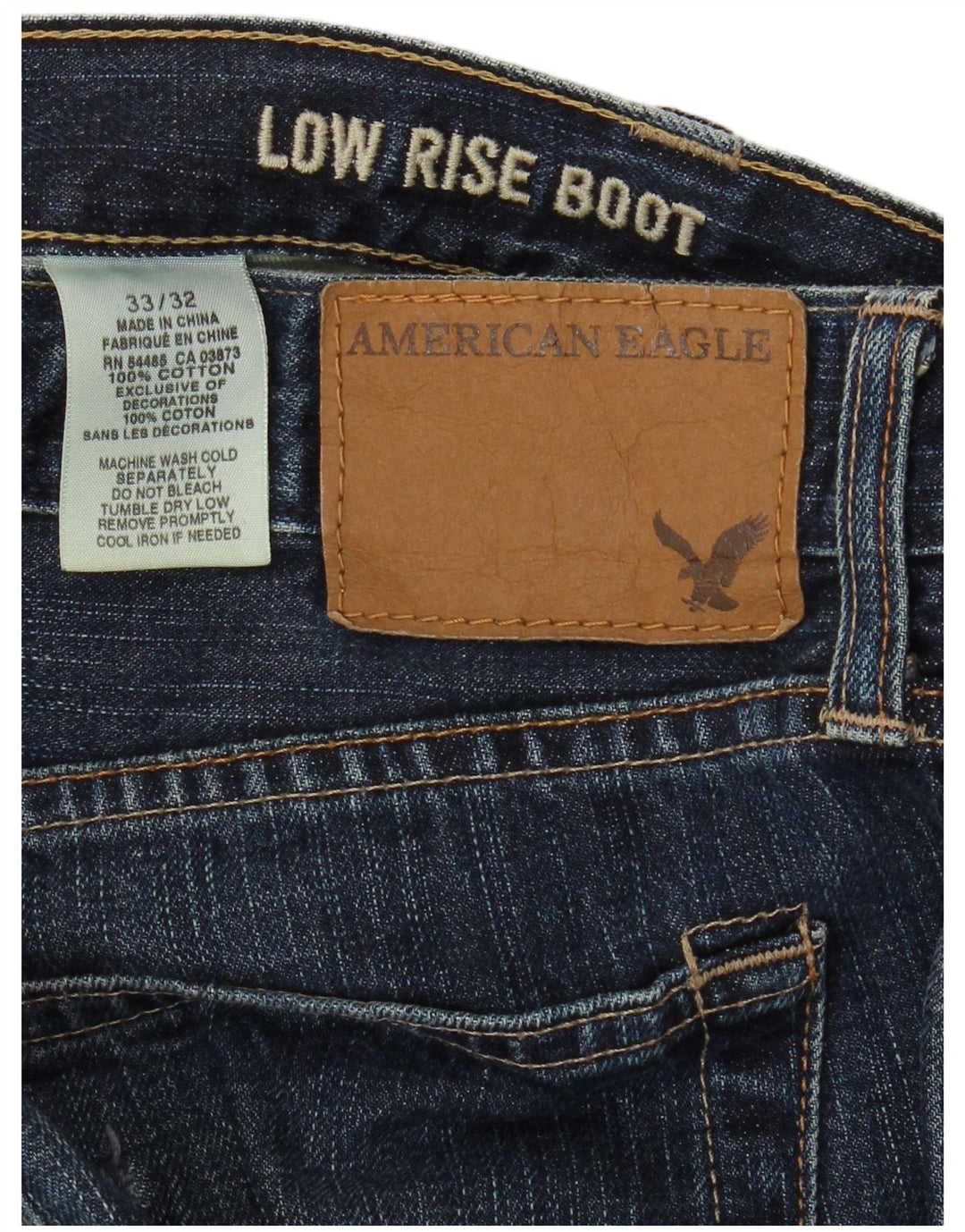 AMERICAN EAGLE Herren Straight Jeans W33 L32 Marineblaue Baumwolle