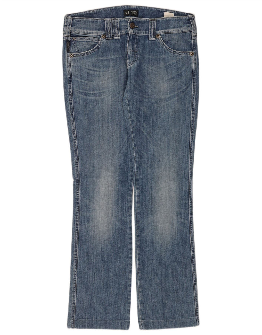 Armani Damen Straight Jeans W28 L30 Blaue Baumwolle