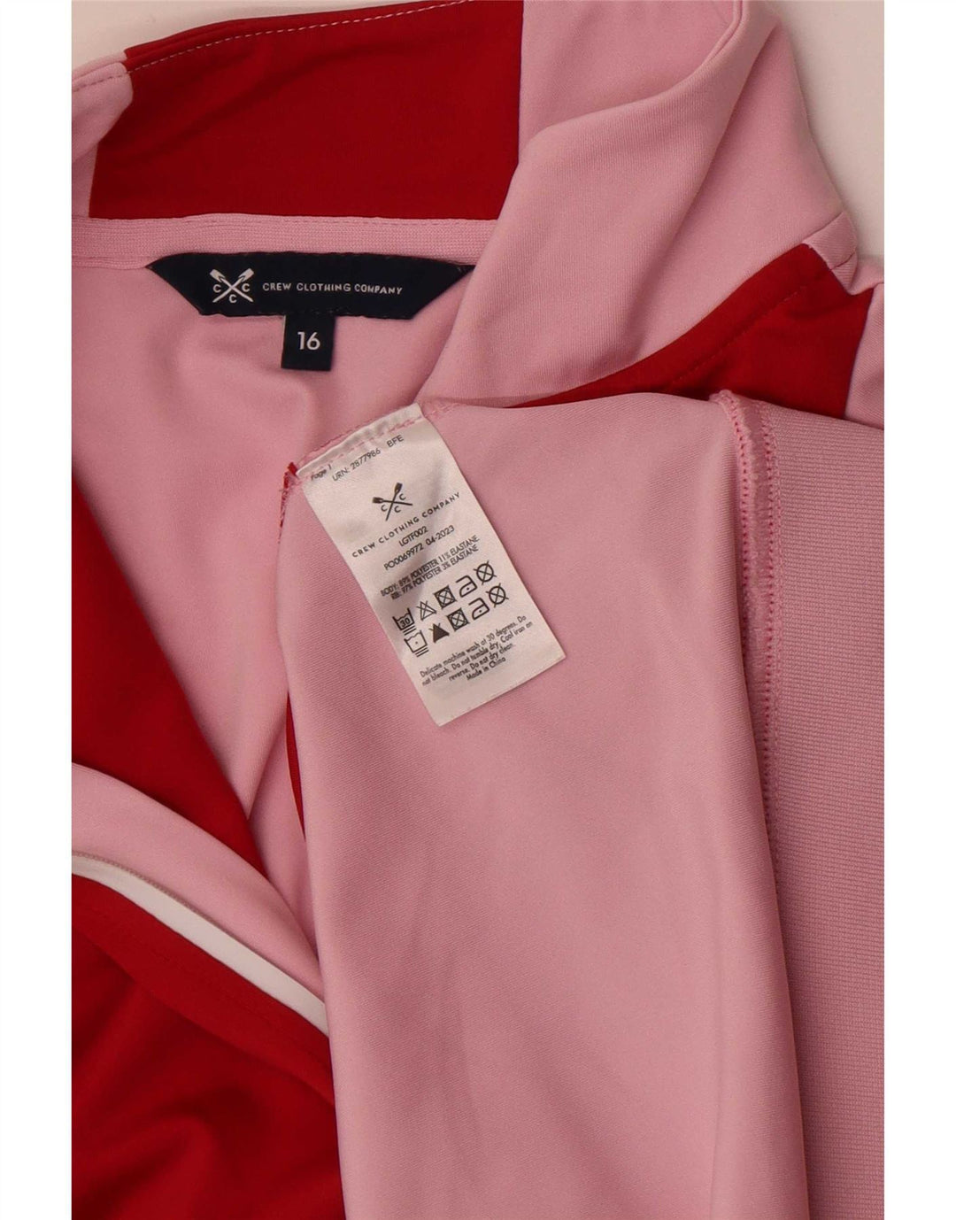 Crew Clothing Damen-Pullover-Trainingsanzugoberteil UK 16 Large Pink Colourblock