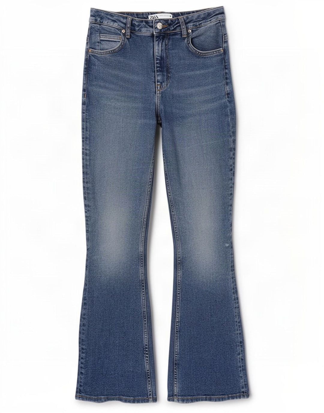 Zara Damen Schlagjeans EU 40 Mittel W30 L31 Blaue Baumwolle
