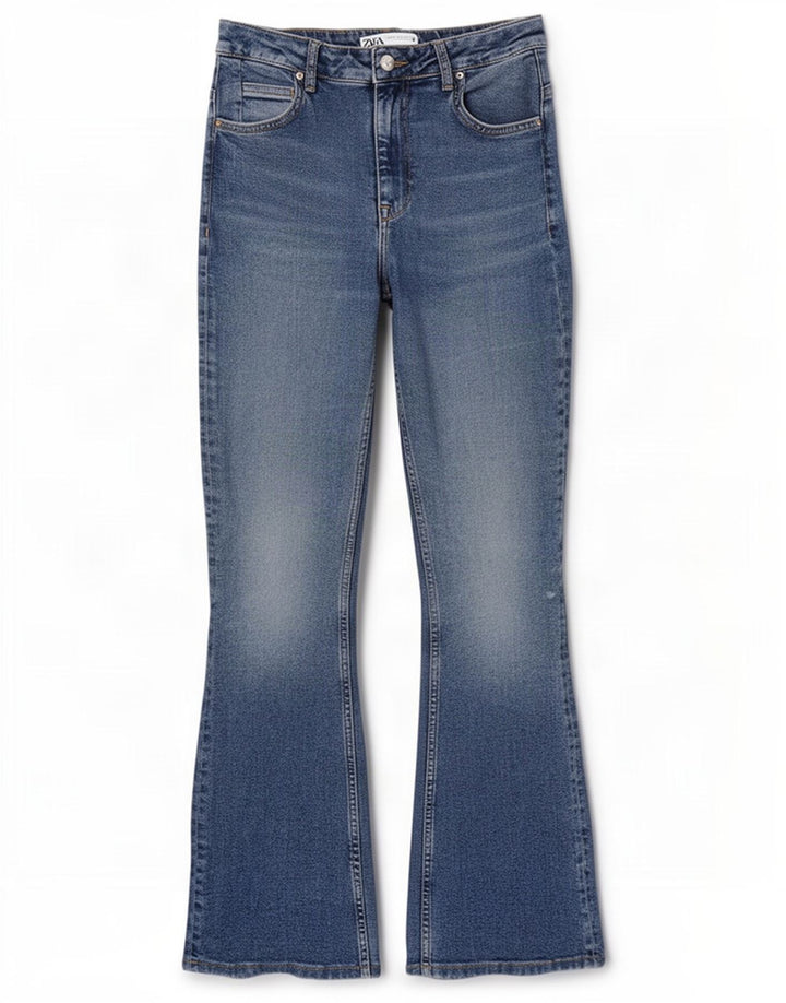Zara Damen Schlagjeans EU 40 Mittel W30 L31 Blaue Baumwolle