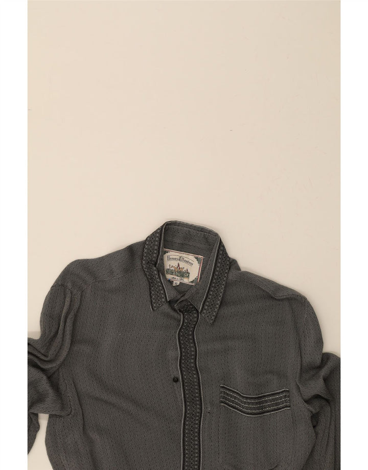 VINTAGE Mens Shirt Small Grey Spotted Acetate Vintage Vintage and Second-Hand Vintage from Messina Hembry 