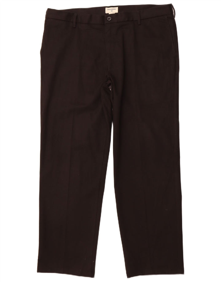 DOCKERS Gerade Chinohose für Herren, W40, L32, schwarze Baumwolle
