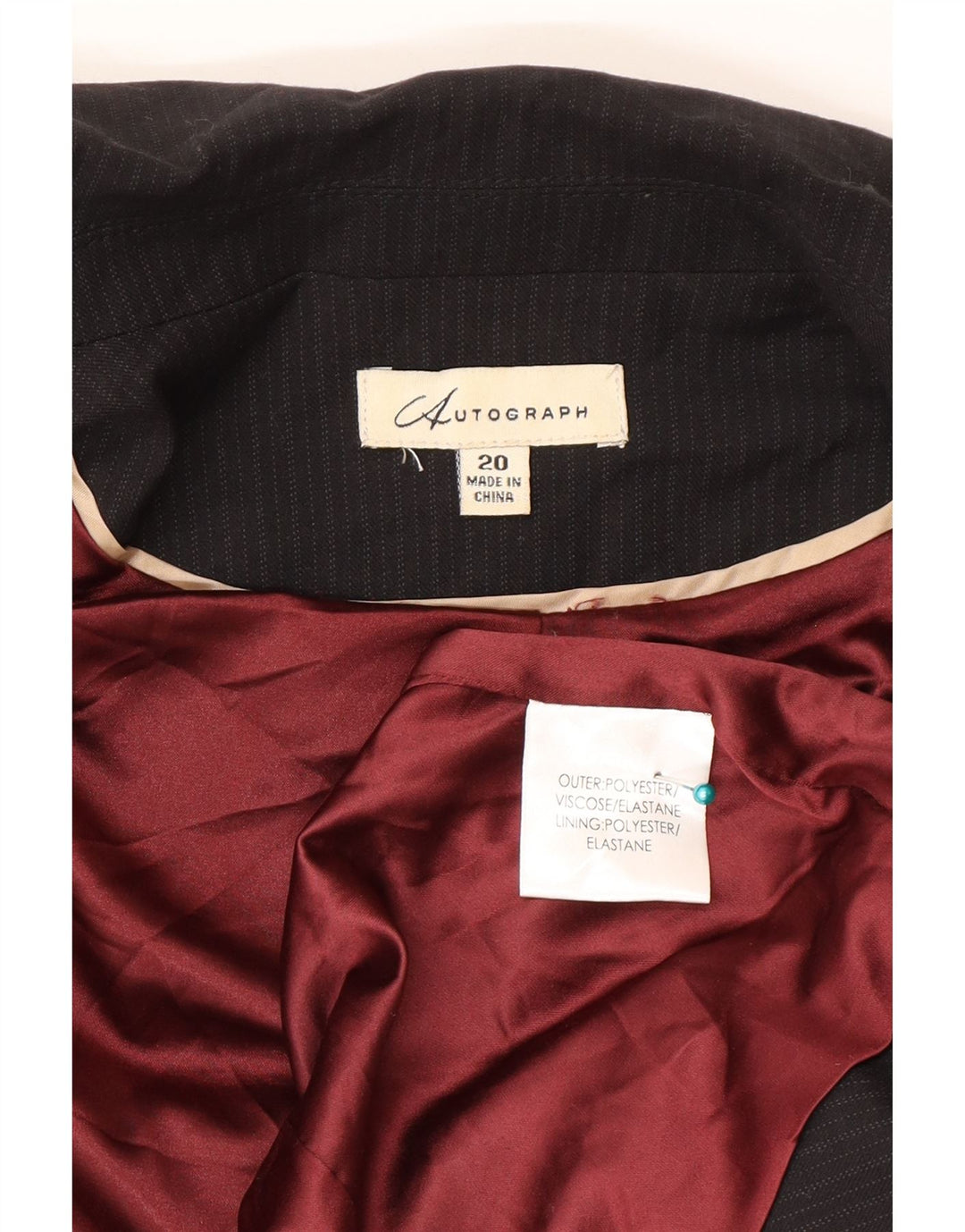 Marks & Spencer Damen Autograph Blazer Jacke UK 20 2XL Schwarz Nadelstreifen