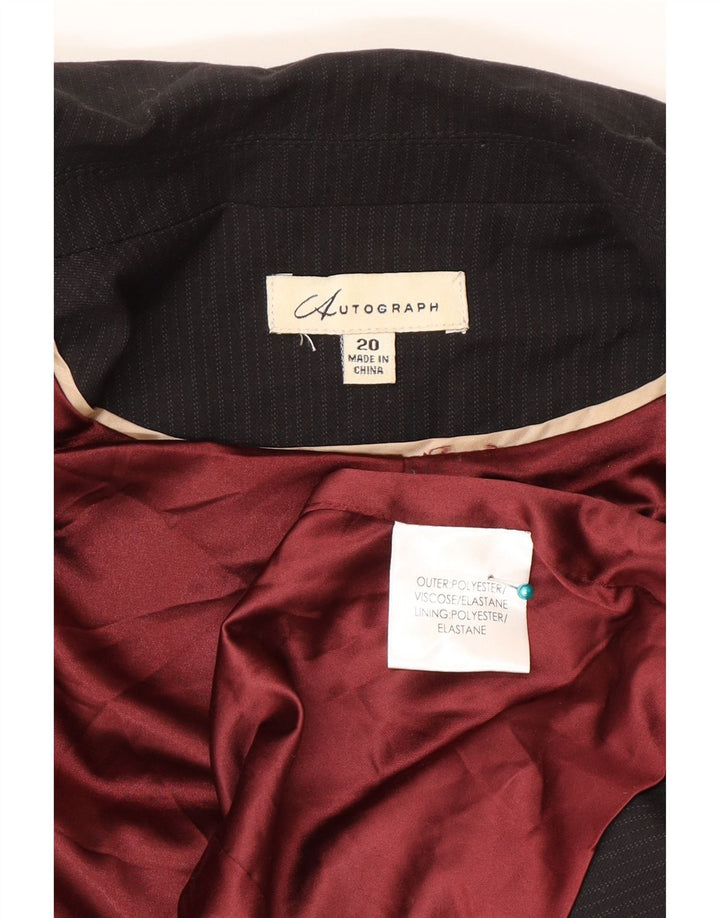 Marks & Spencer Damen Autograph Blazer Jacke UK 20 2XL Schwarz Nadelstreifen