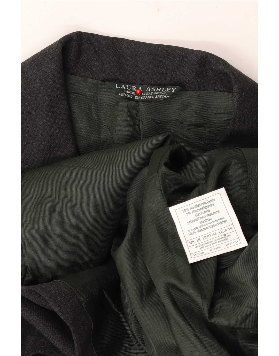 Laura Ashley Damen-Blazerjacke mit 5 Knöpfen, UK 18, XL, graue Wolle