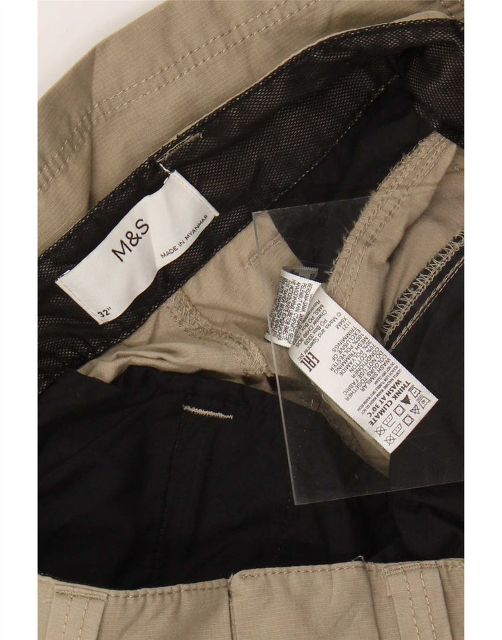 Marks & Spencer Herren Cargoshorts Medium W32 Beige Baumwolle