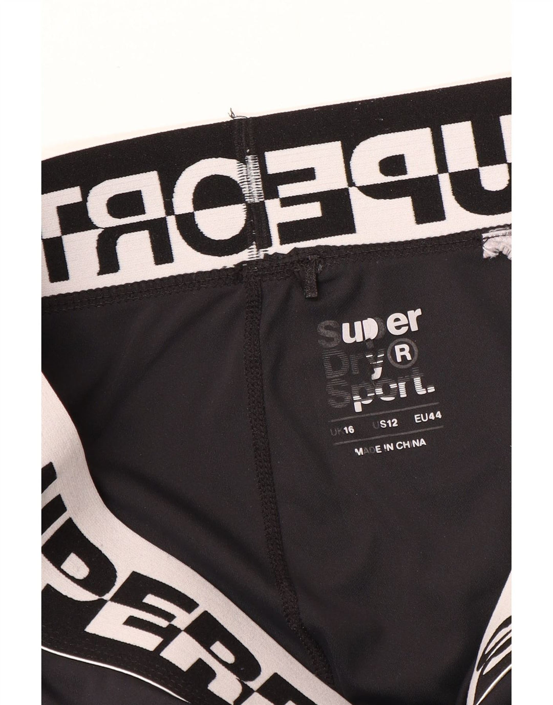 Superdry Damen Graphic Crop Leggings UK 16 Large Schwarz
