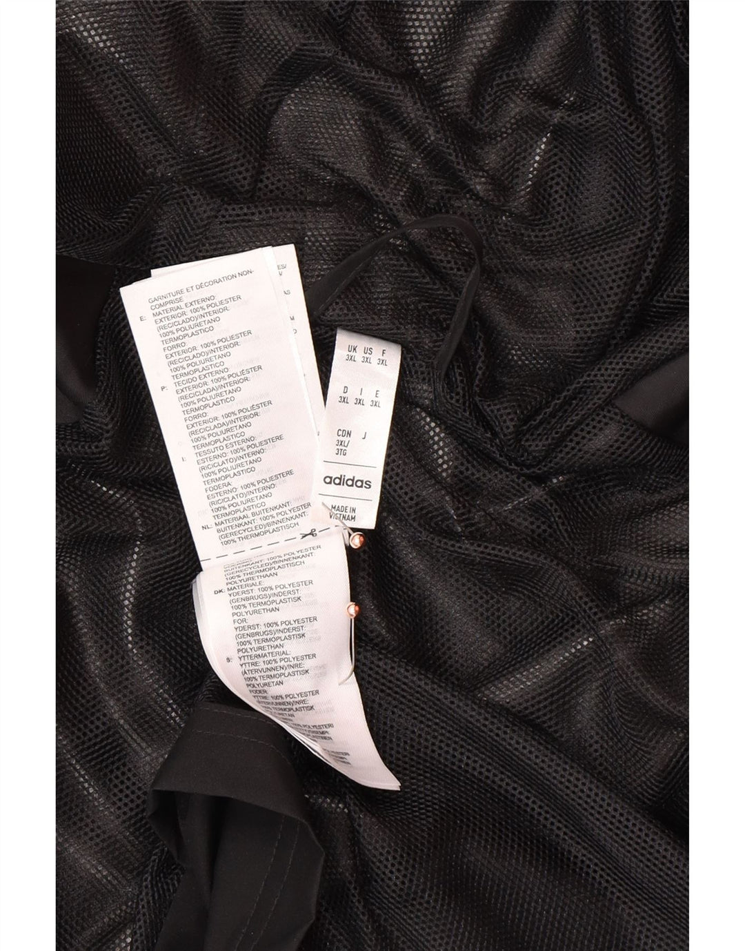 ADIDAS Herren Graphic Hooded Rain Jacket UK 46 3XL Schwarz Polyester