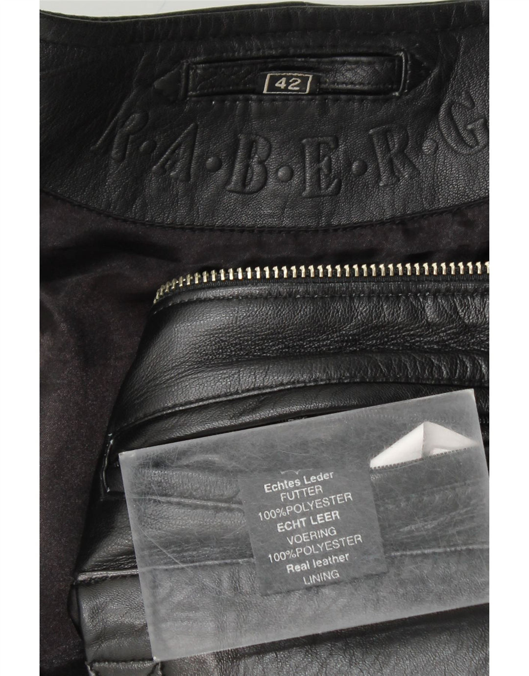 RABERG Damen Crop Lederjacke EU 42 Großes schwarzes Leder