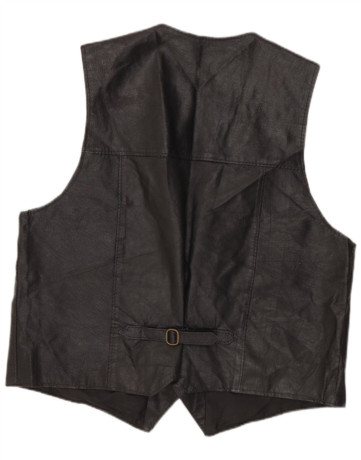 Vintage Herren Lederweste XL Schwarz