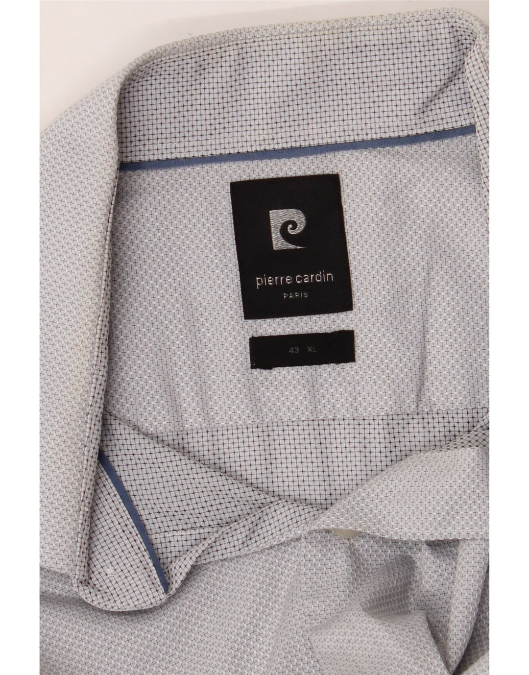PIERRE CARDIN Herrenhemd Größe 43 XL Blau gepunktet