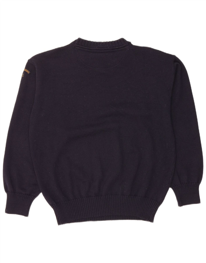 PAUL & SHARK Herren-Pullover mit V-Ausschnitt, mittlerer marineblauer Schurwolle