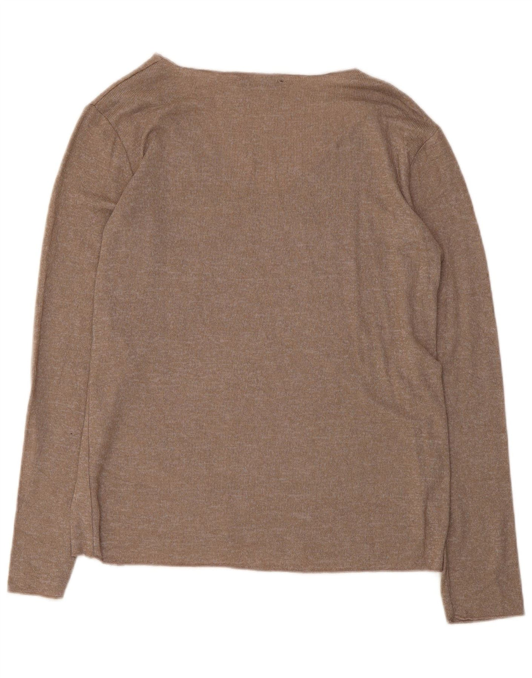 Zara Damen Top Langarm UK 12 Mittelbraune Viskose