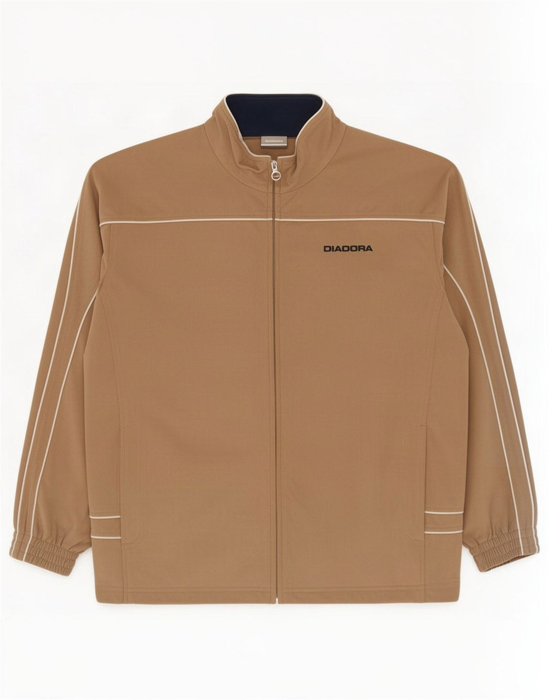 Diadora Herren Velours-Trainingsanzug-Oberteiljacke IT 56 2XL Beige Polyester