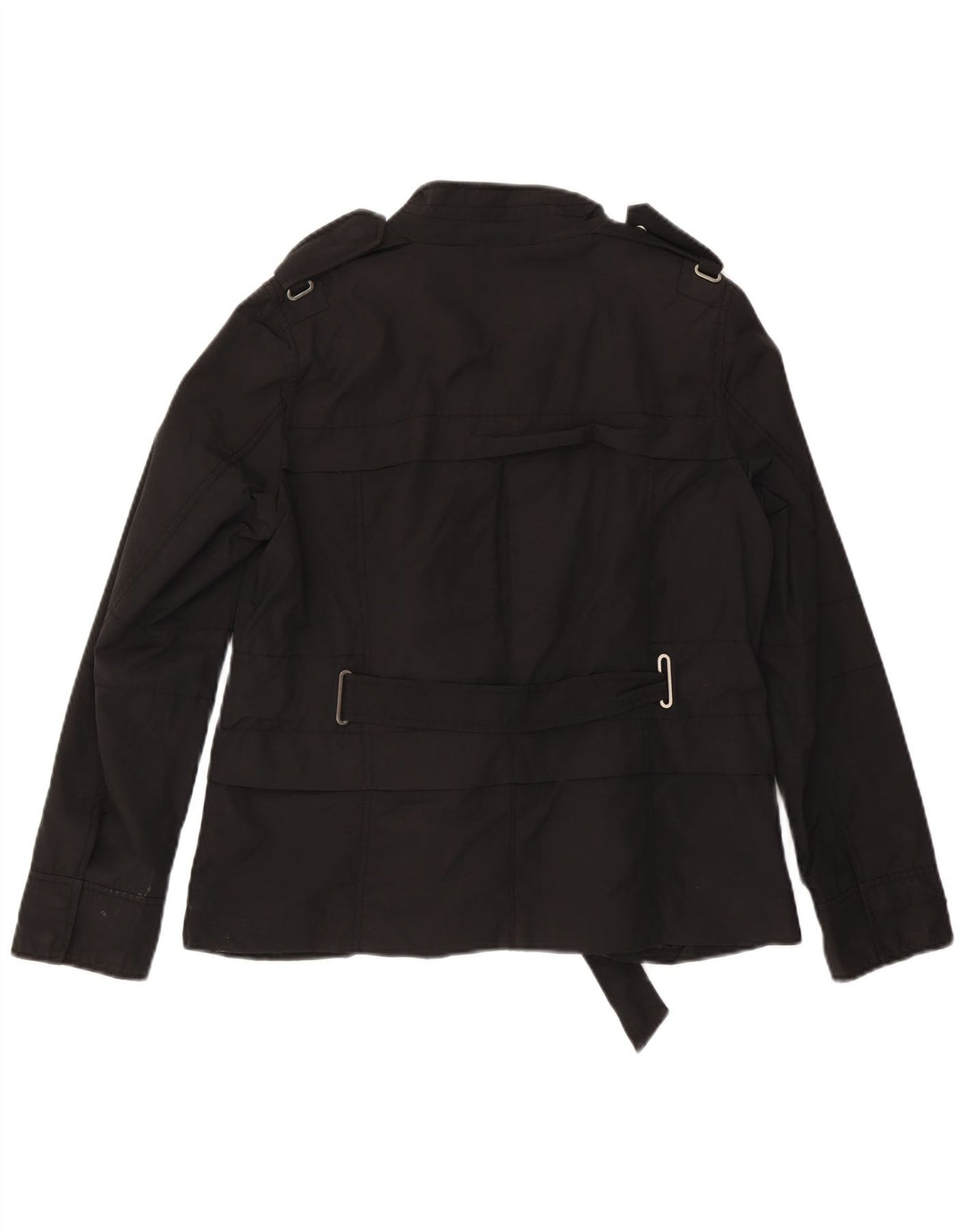 Zara Damen Militärjacke UK 18 XL Schwarz Baumwolle